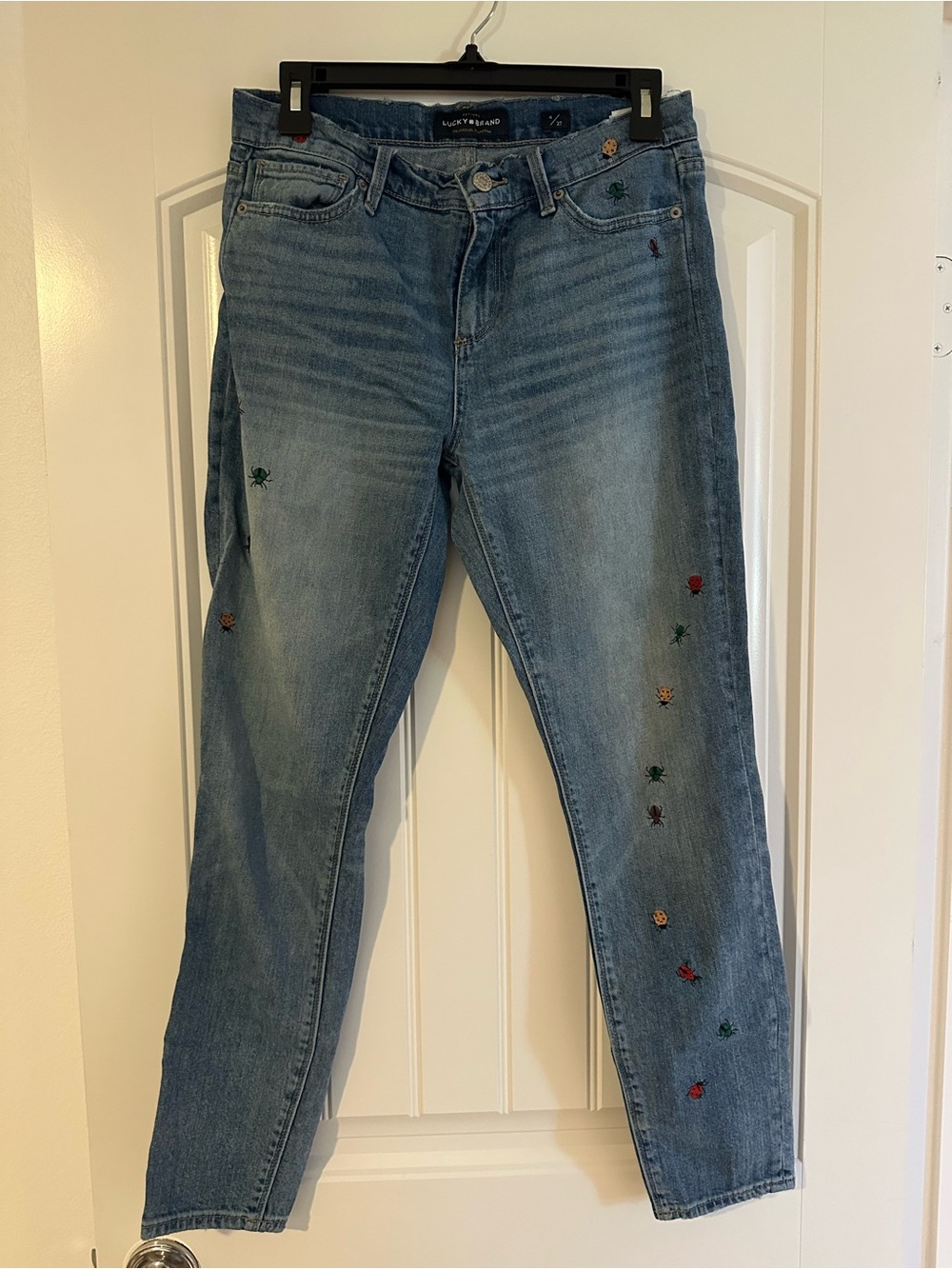 Lucky bug/insect Light Blue Embroidered Women’s Jeans